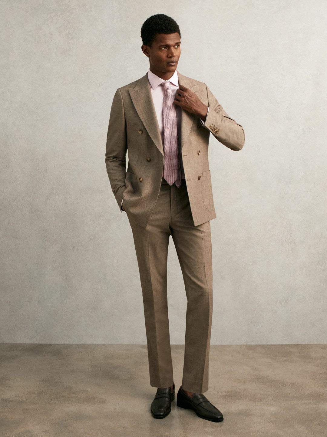 Regular Fit Slim-Fit Cotton-Sateen Shirt Pink | Men