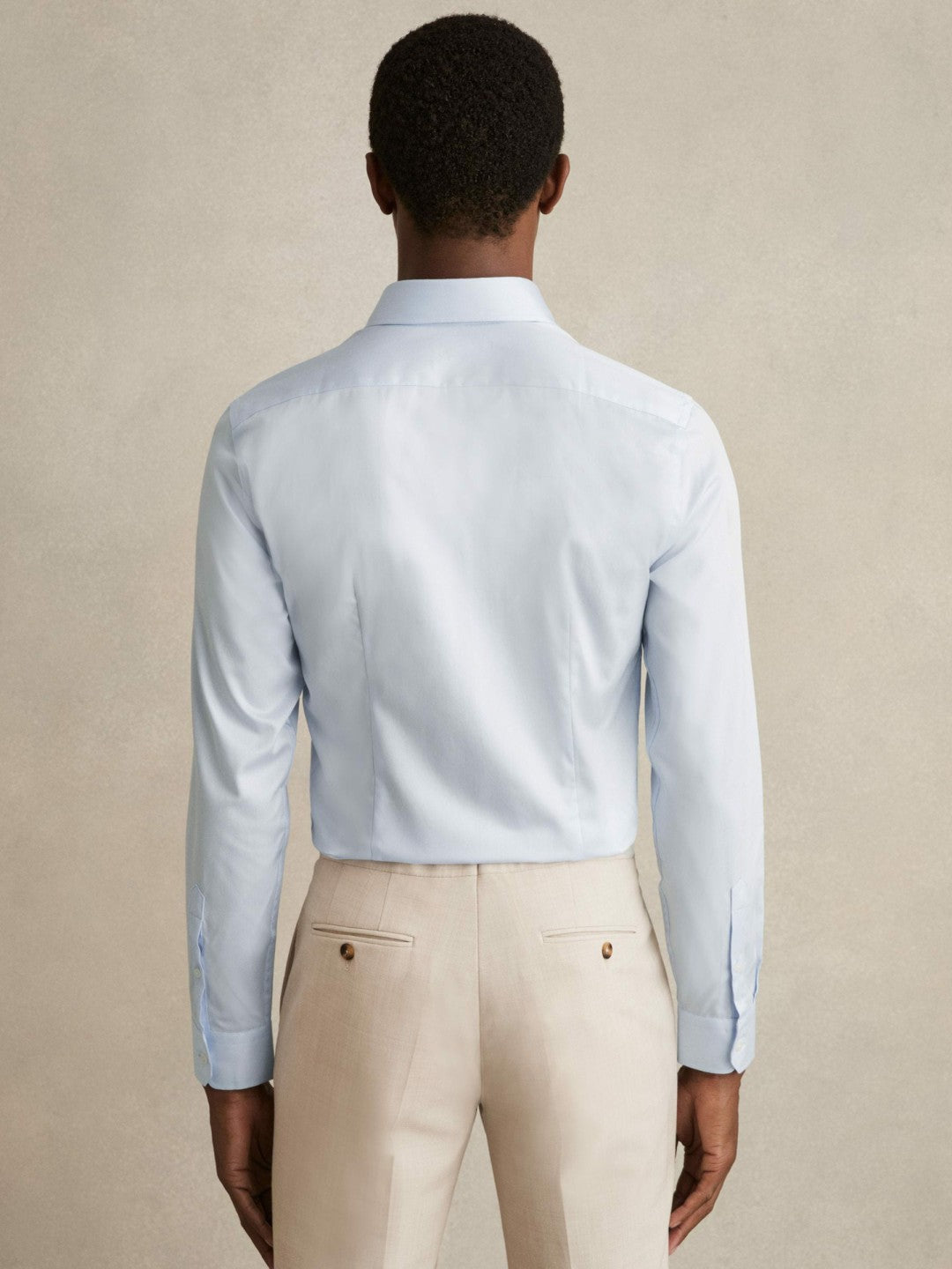 Slim Fit Cotton-Twill Two-Fold Shirt Slim-Fit Soft Blue | Men