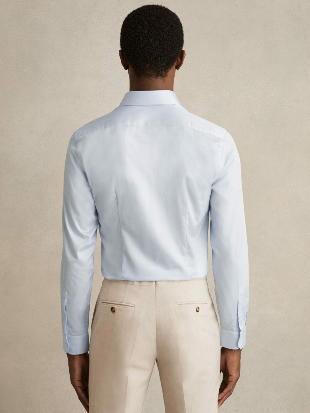Slim Fit Cotton-Twill Two-Fold Shirt Slim-Fit Soft Blue | Men