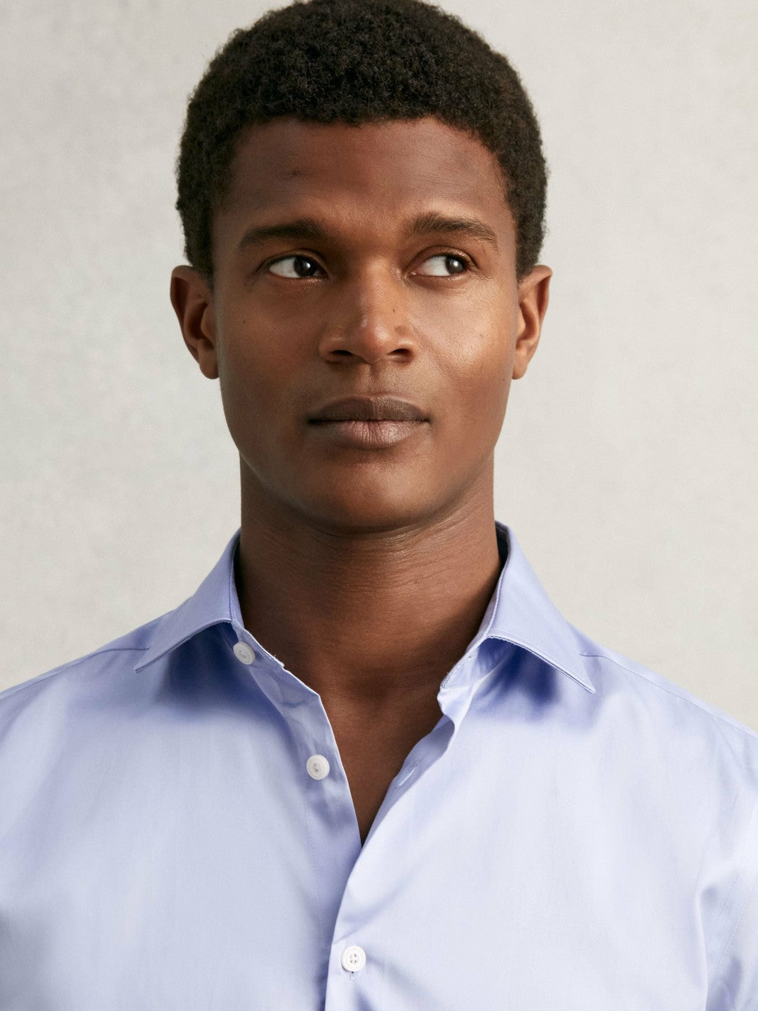 Regular Fit Slim-Fit Cotton-Sateen Shirt Mid Blue | Men