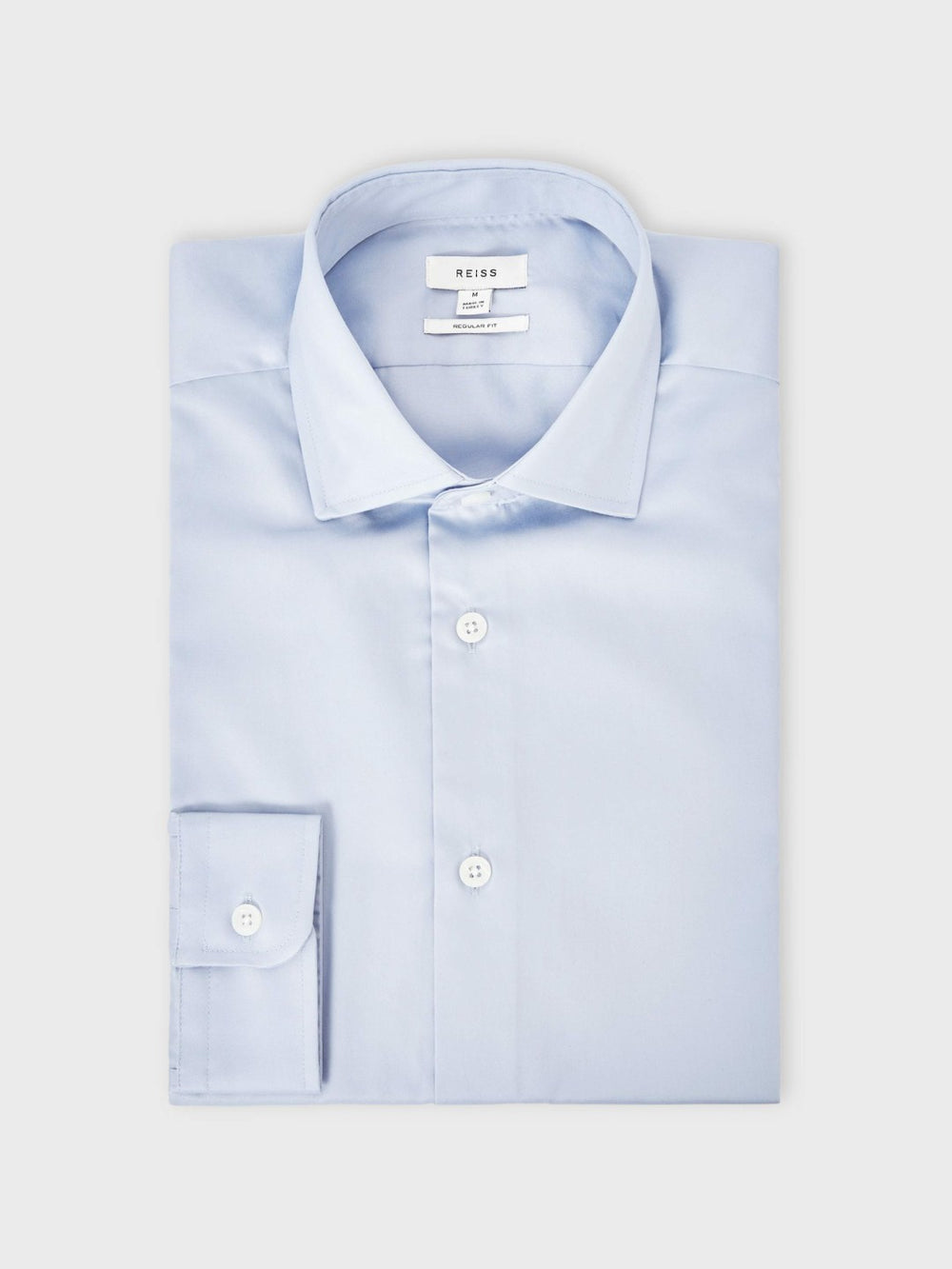 Regular Fit Cotton Sateen Shirt Mid Blue | Men