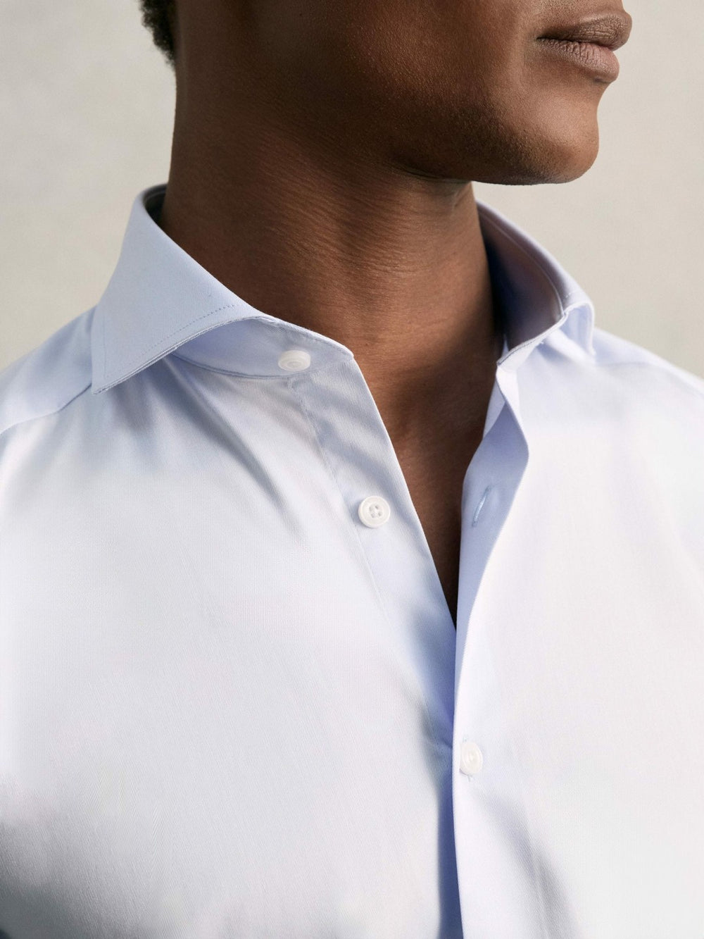 Regular Fit Cotton Sateen Shirt Mid Blue | Men