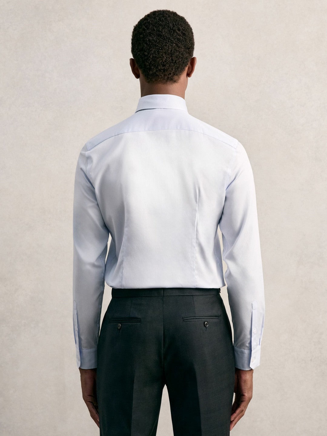 Regular Fit Cotton Sateen Shirt Mid Blue | Men
