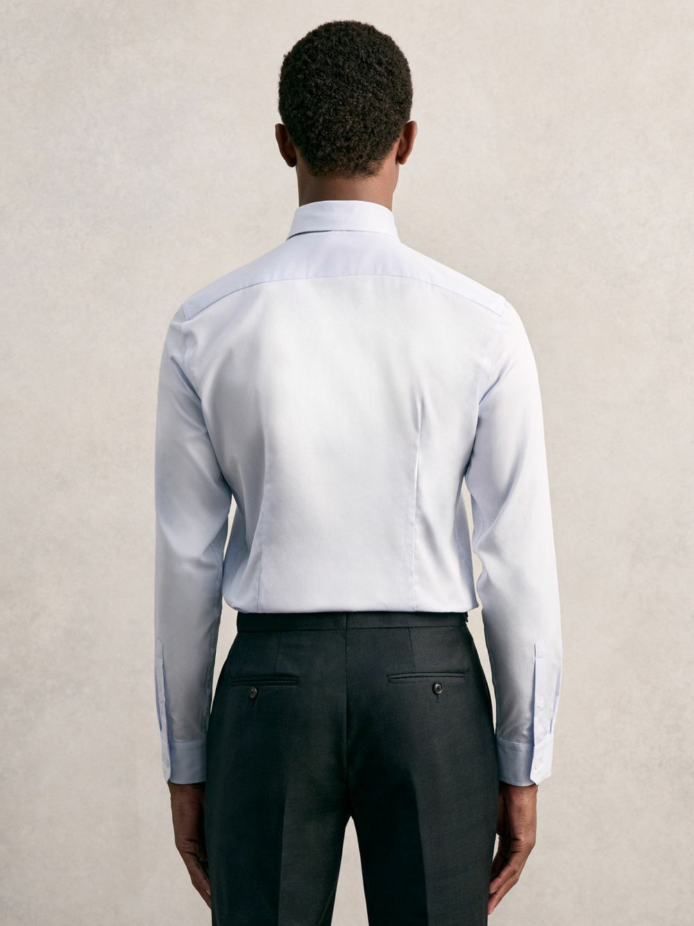Regular Fit Cotton Sateen Shirt Mid Blue | Men