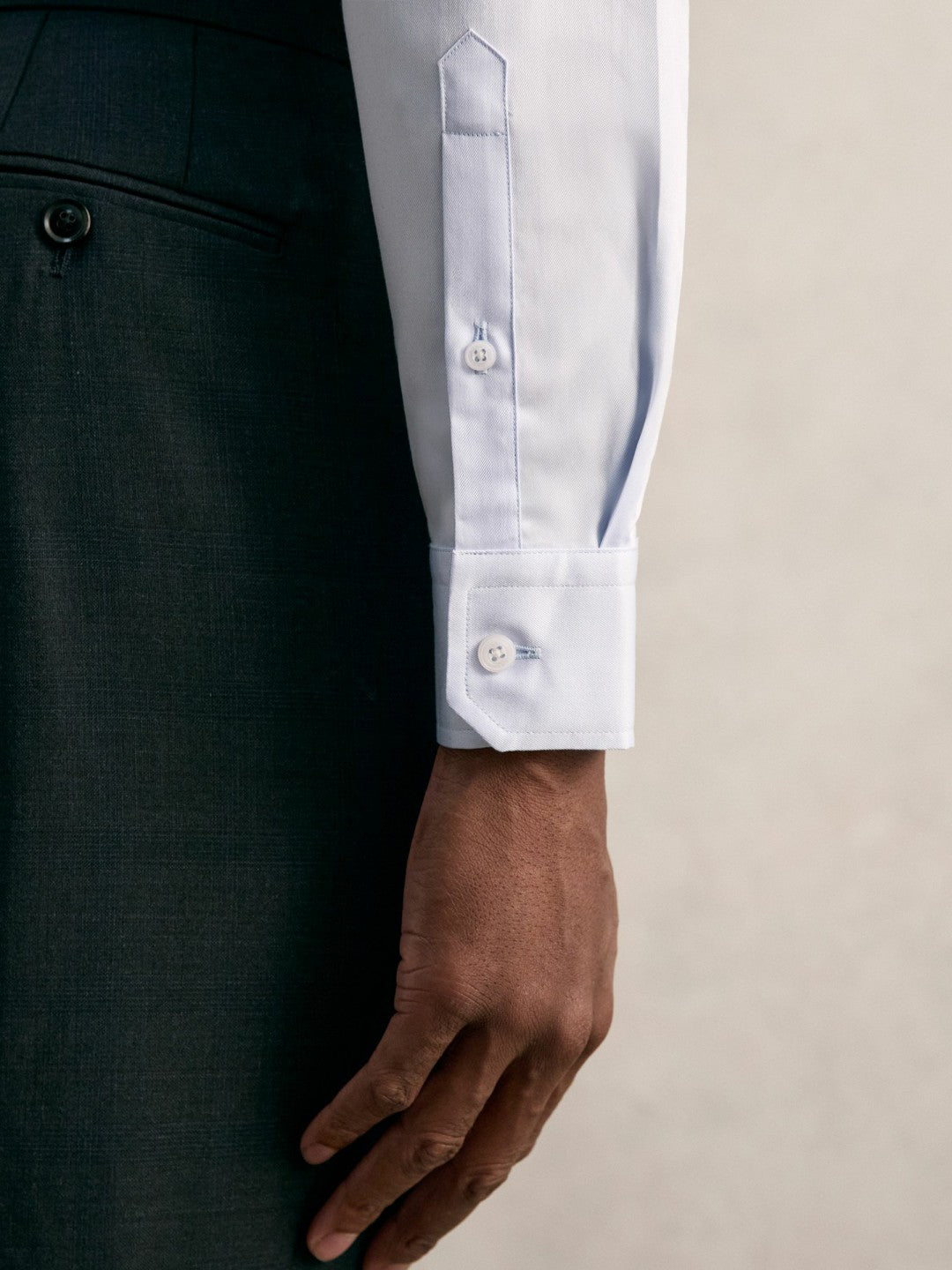 Regular Fit Cotton Sateen Shirt Mid Blue | Men