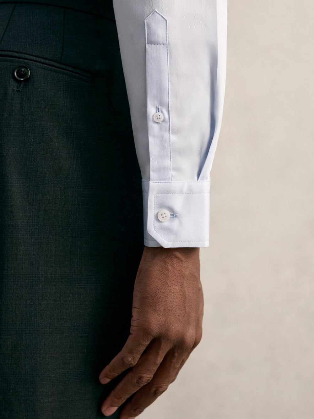 Regular Fit Cotton Sateen Shirt Mid Blue | Men