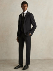 Wool-Blend Slim-Fit Waistcoat Black | Men