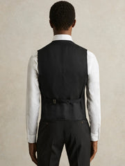 Wool-Blend Slim-Fit Waistcoat Black | Men