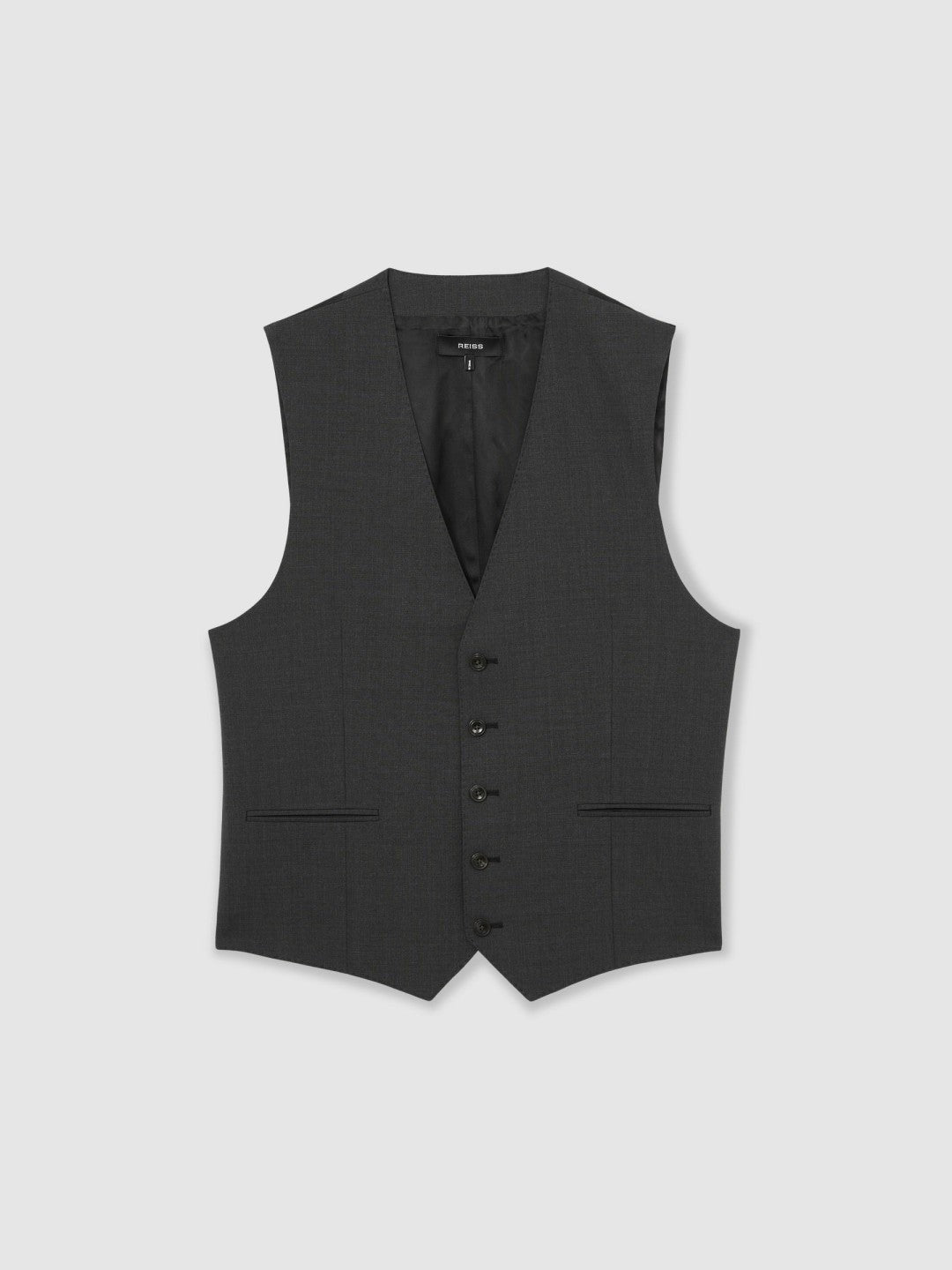 Wool-Blend Slim-Fit Waistcoat Grey | Men