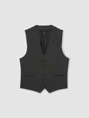 Wool-Blend Slim-Fit Waistcoat Grey | Men