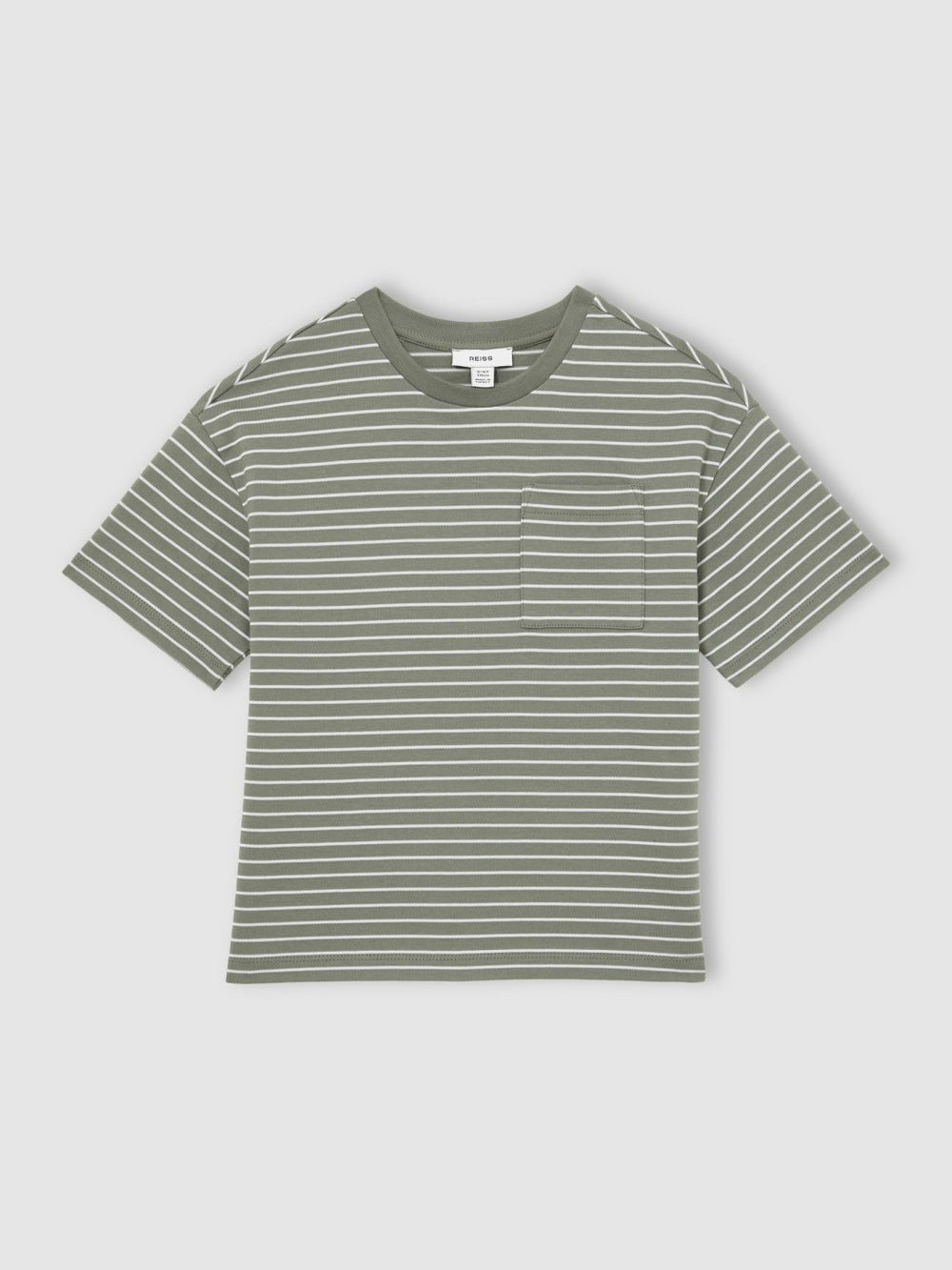 9-13 yrs Cotton-Blend Stripe T-Shirt Sage/White | Children & Baby