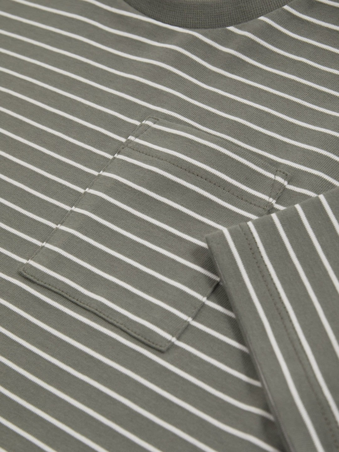 9-13 yrs Cotton-Blend Stripe T-Shirt Sage/White | Children & Baby