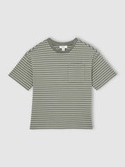 3-9 yrs Cotton-Blend Stripe T-Shirt Sage/White | Children & Baby