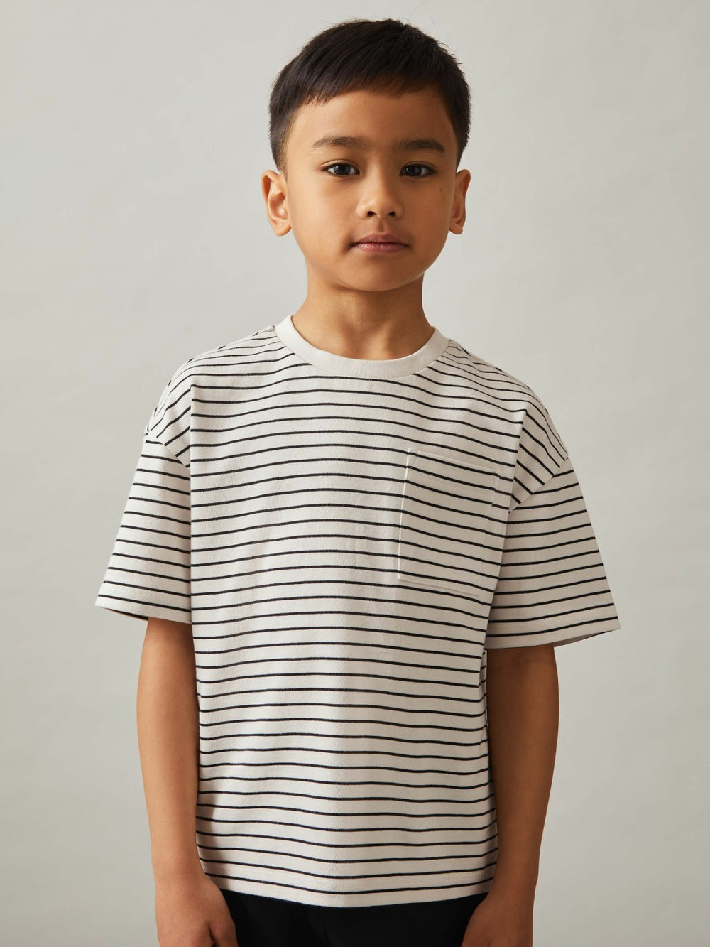 3-9 yrs Cotton-Blend Stripe T-Shirt White/Navy | Children & Baby