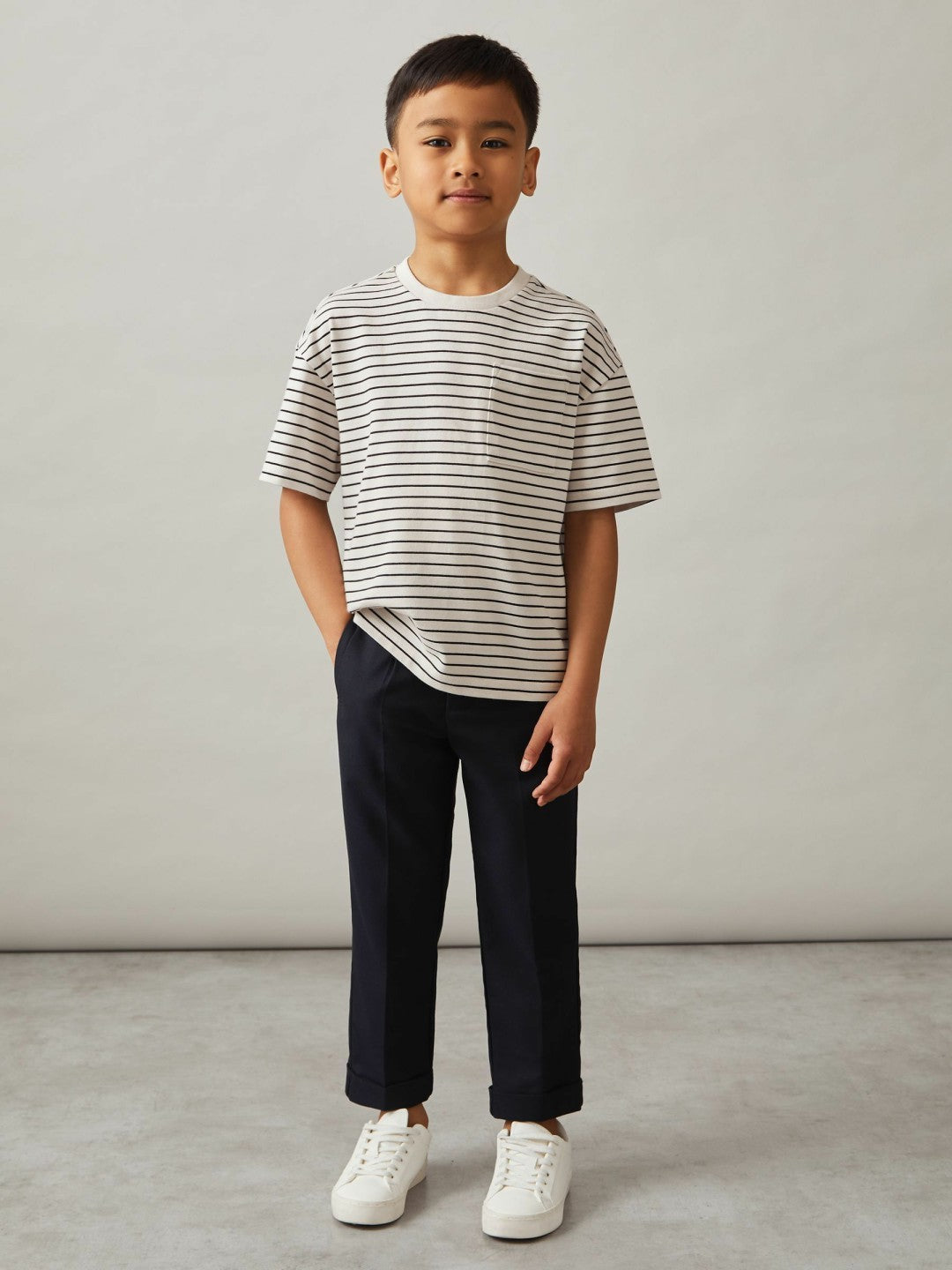 3-9 yrs Cotton-Blend Stripe T-Shirt White/Navy | Children & Baby