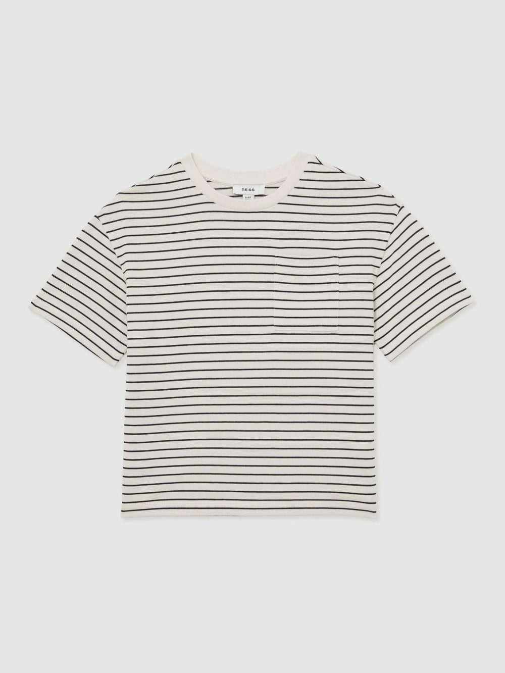 9-13 yrs Cotton-Blend Stripe T-Shirt White/Navy | Children & Baby