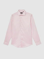 Slim Fit Cotton Sateen Shirt Pink | Men