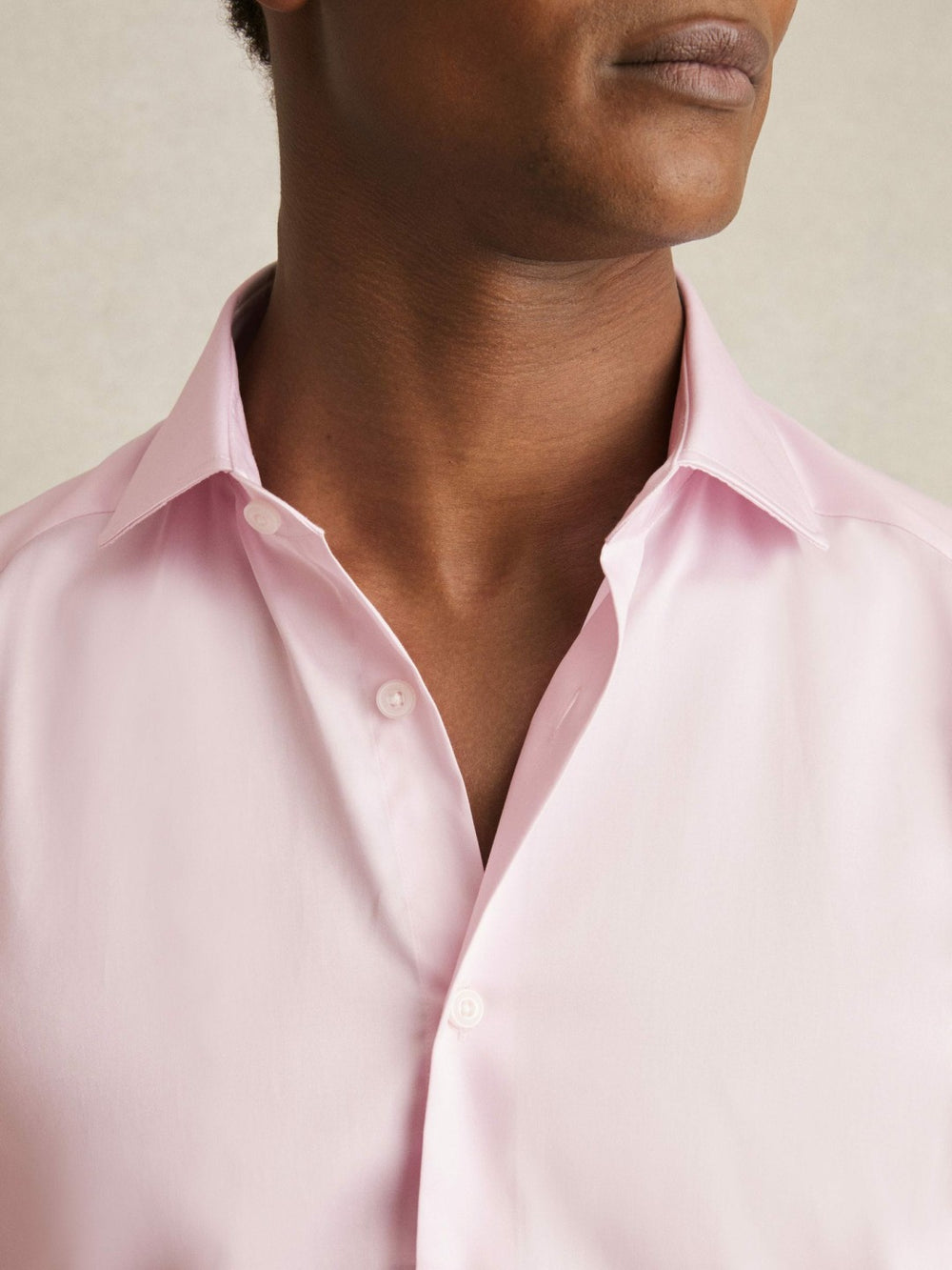 Slim Fit Cotton Sateen Shirt Pink | Men