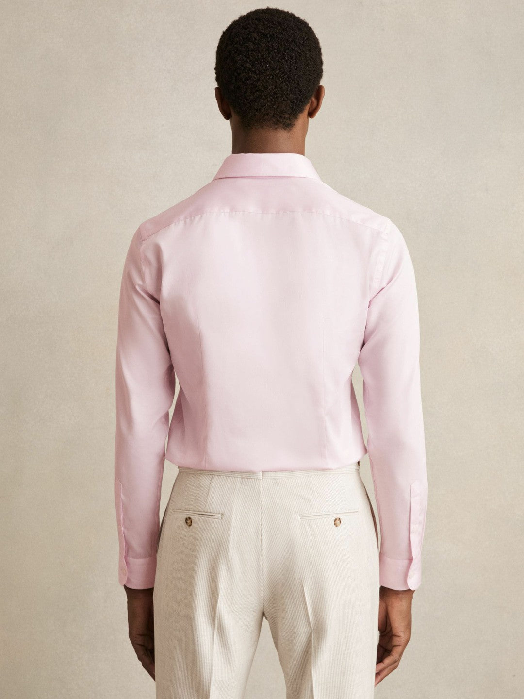 Slim Fit Cotton Sateen Shirt Pink | Men