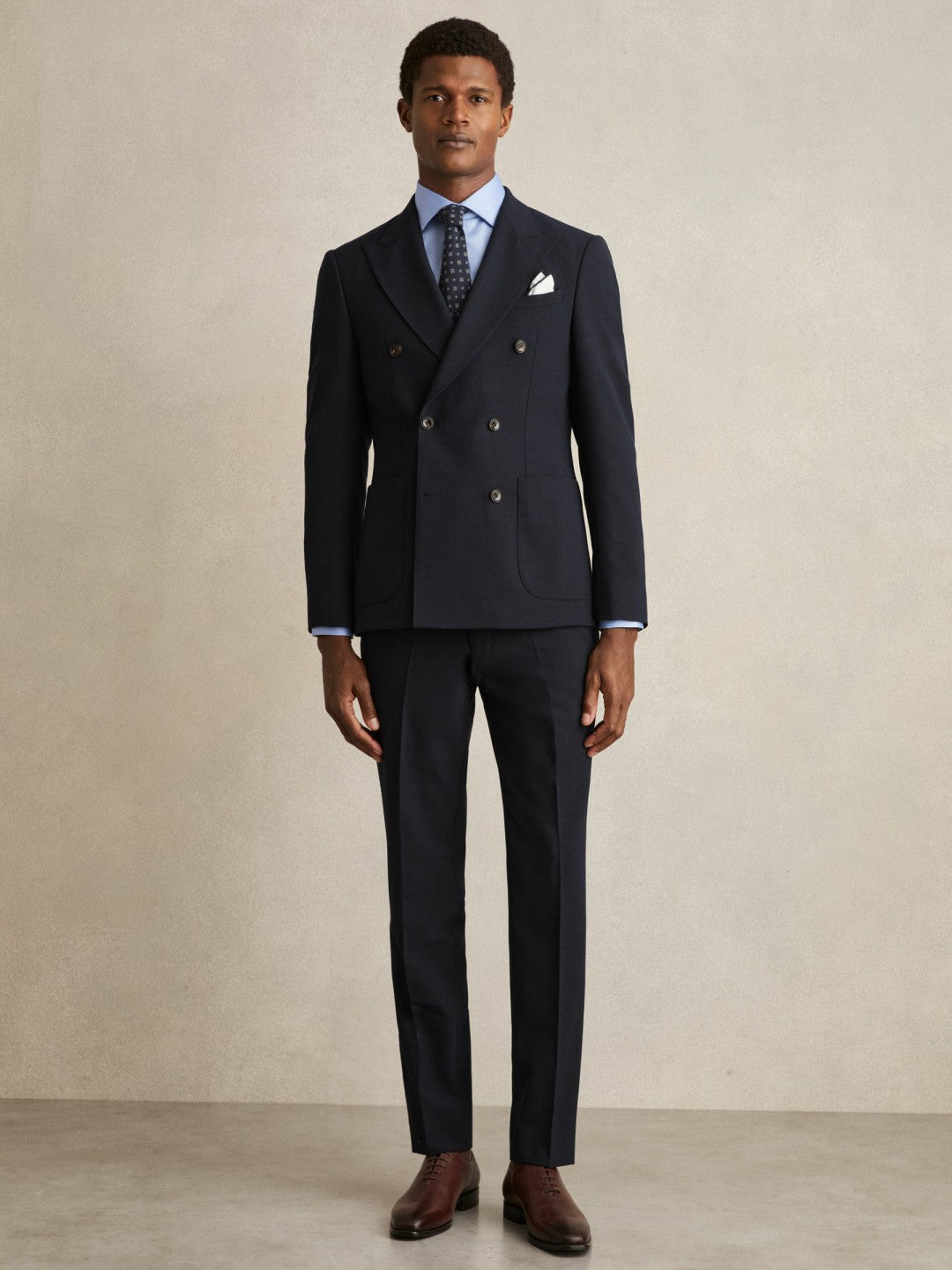 Slim Fit Cotton Sateen Shirt Mid Blue | Men