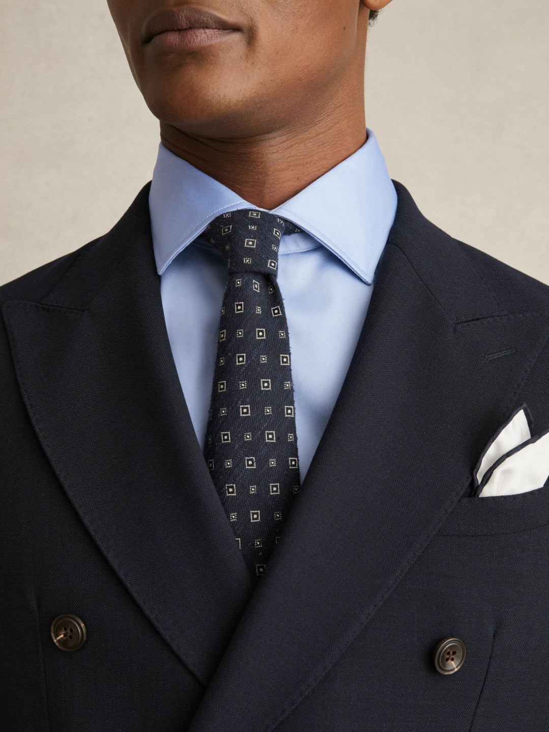 Slim Fit Cotton Sateen Shirt Mid Blue | Men