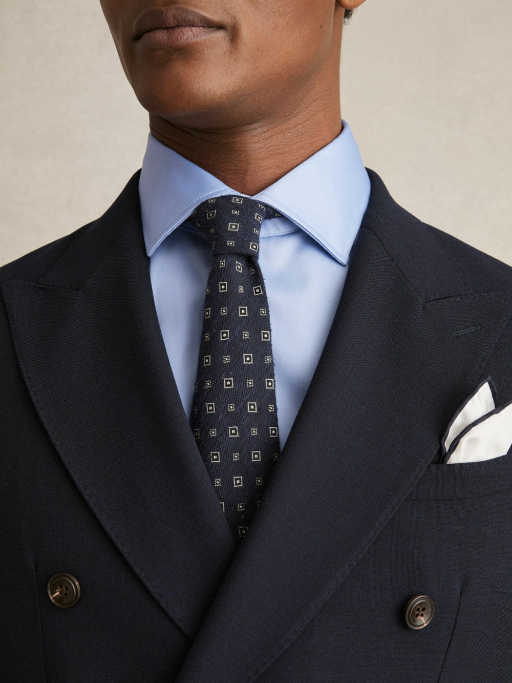 Slim Fit Cotton Sateen Shirt Mid Blue | Men