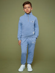 13-14 yrs SmileyWorld Half-Zip Sweatshirt Unisex Fit Blue | Children & Baby