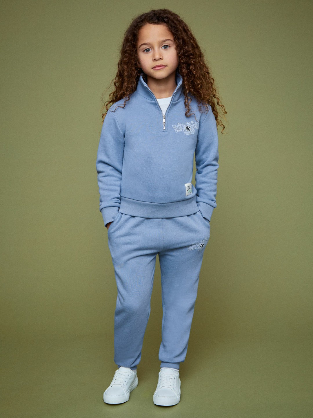 13-14 yrs SmileyWorld Half-Zip Sweatshirt Unisex Fit Blue | Children & Baby