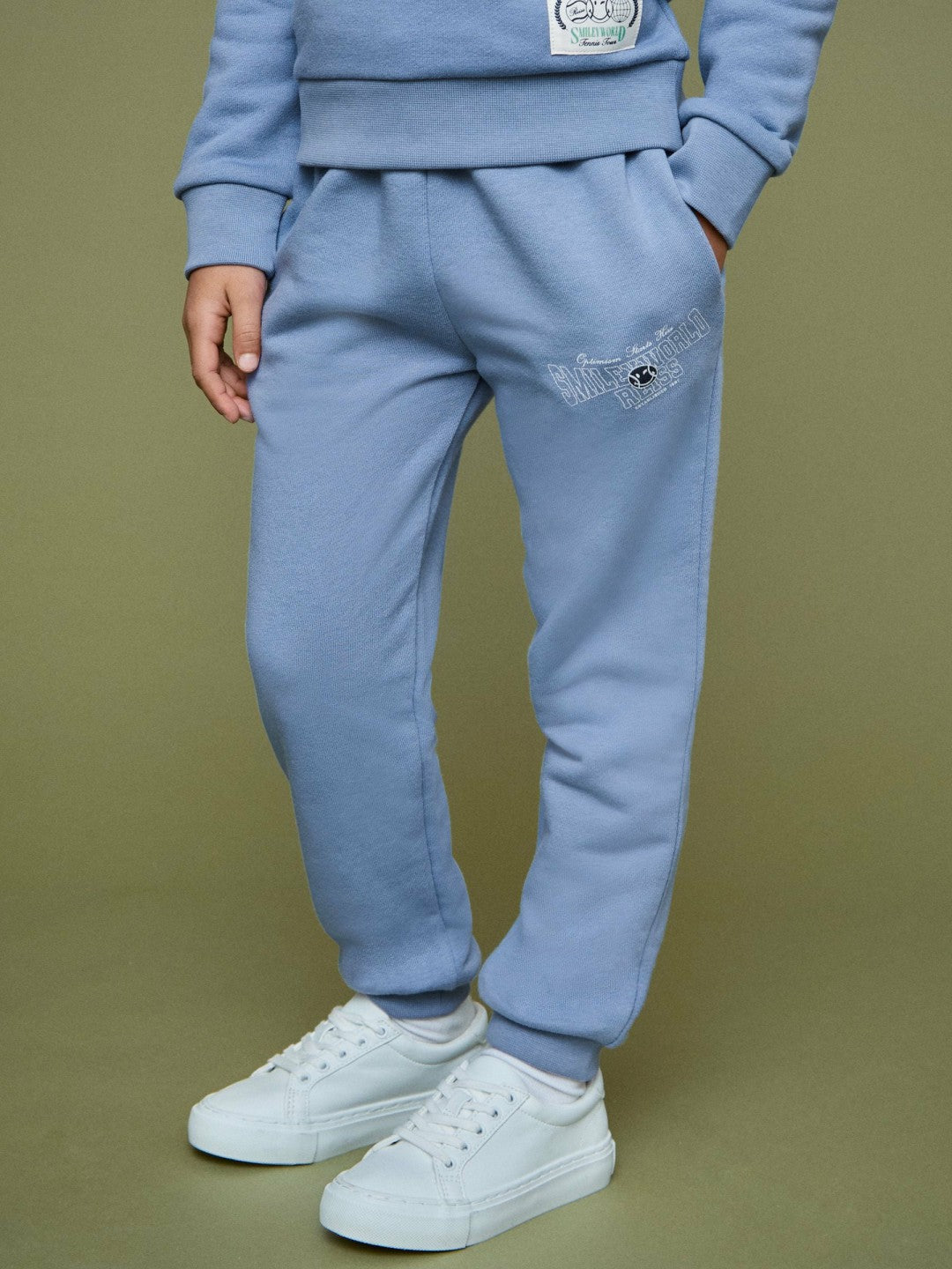 13-14 yrs SmileyWorld Cuffed Joggers Unisex Fit Blue | Children & Baby