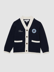 9-12 yrs SmileyWorld Logo Cardigan Unisex Fit Off White | Children & Baby