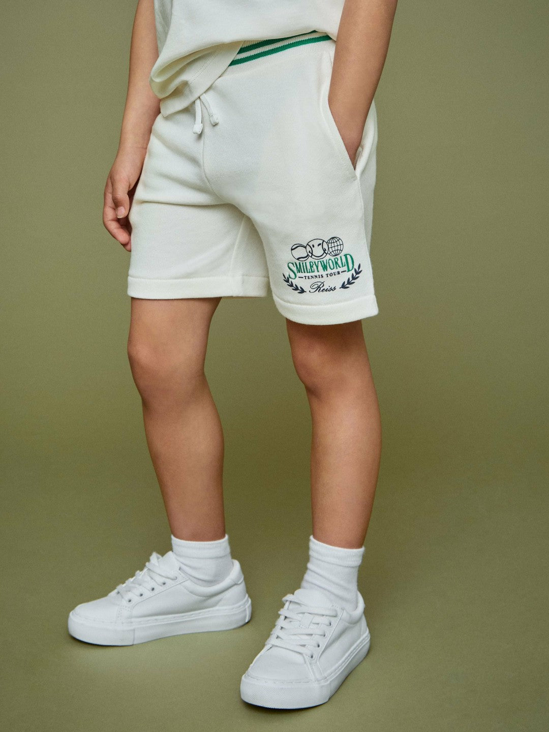 3-9 yrs SmileyWorld Drawstring Shorts Unisex Fit White | Children & Baby