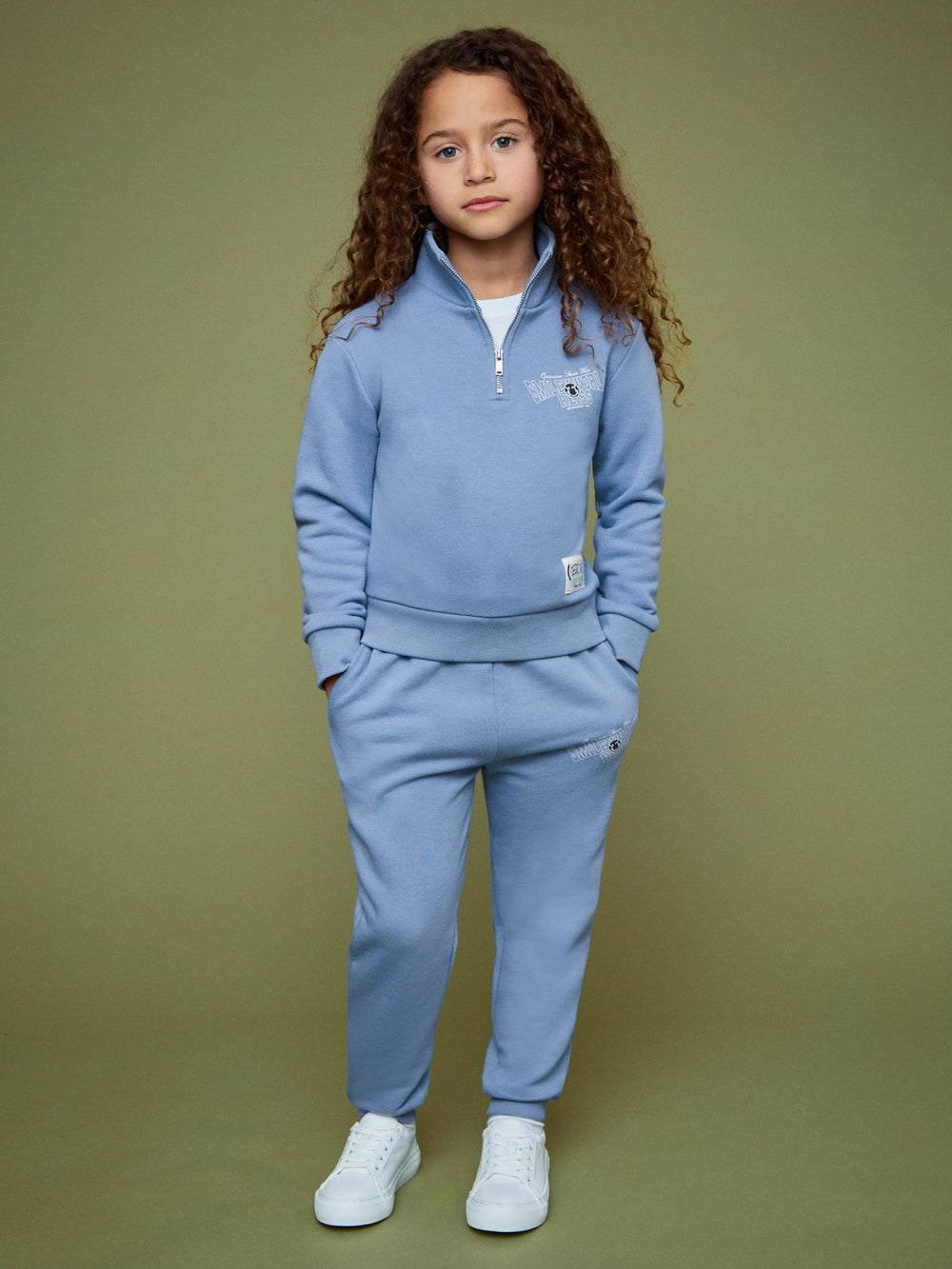 9-13 yrs SmileyWorld Half-Zip Sweatshirt Unisex Fit Blue | Children & Baby