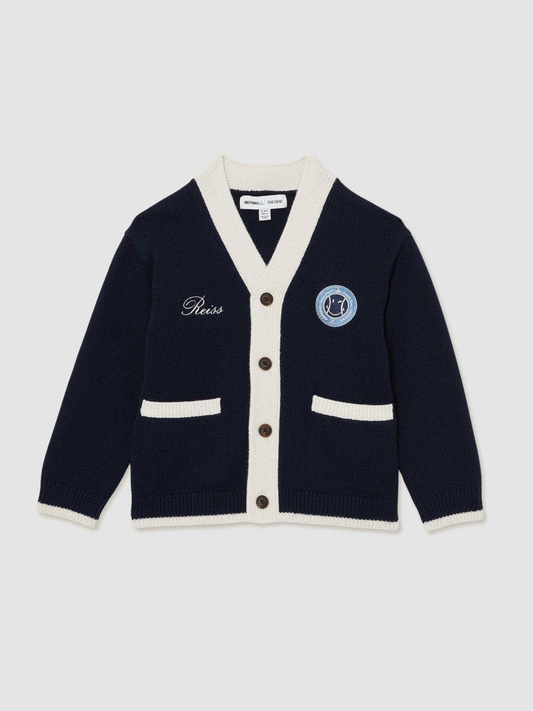 13-14 yrs SmileyWorld Logo Cardigan Unisex Fit Off White | Children & Baby