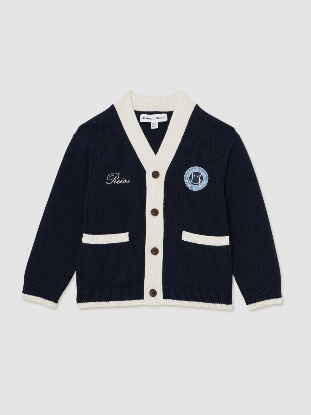 13-14 yrs SmileyWorld Logo Cardigan Unisex Fit Off White | Children & Baby