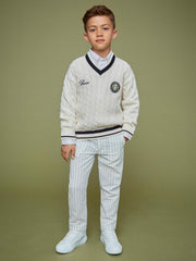13-14 yrs SmileyWorld Cable-Knit Jumper Unisex Fit Off White | Children & Baby