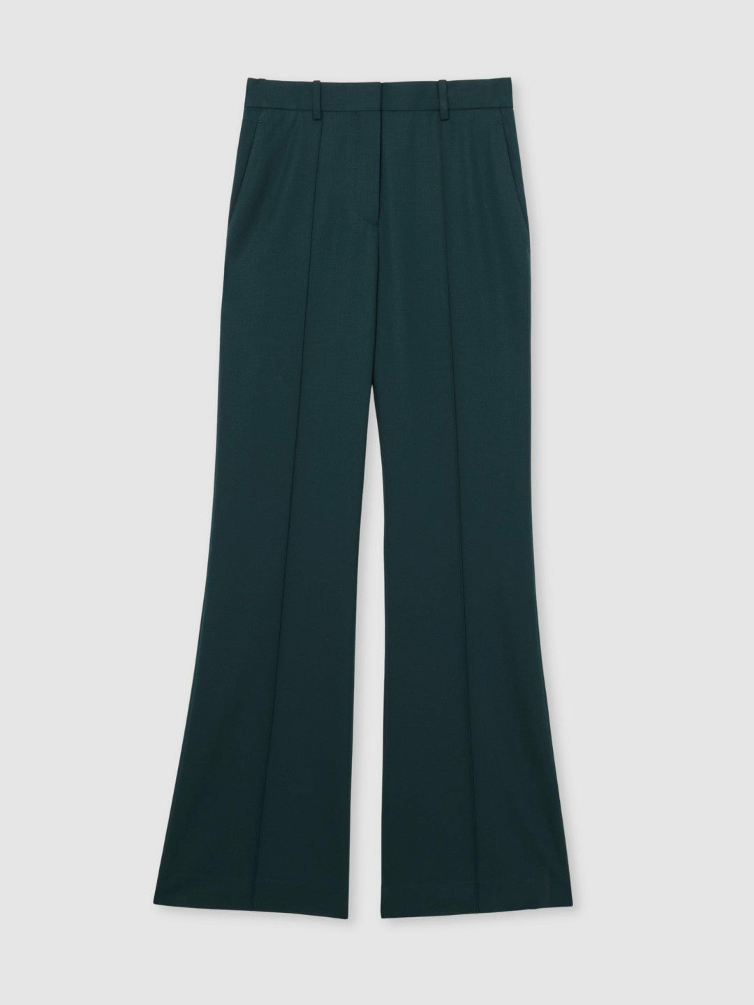 Wool-Blend Wide-Leg Suit Trousers Green | Women
