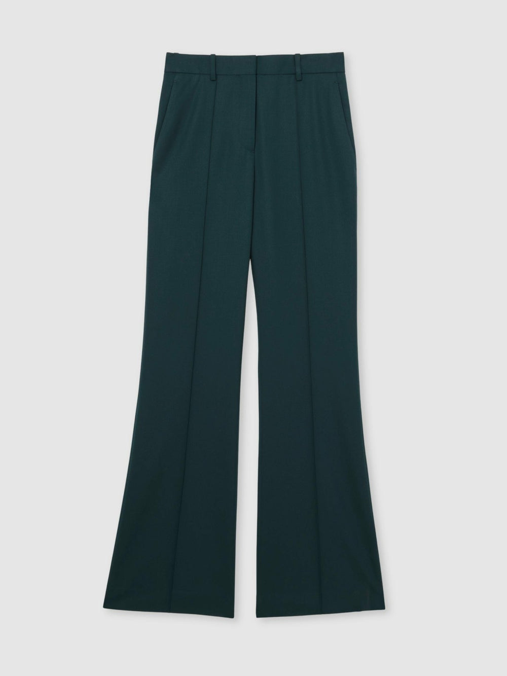 Wool-Blend Wide-Leg Suit Trousers Green | Women