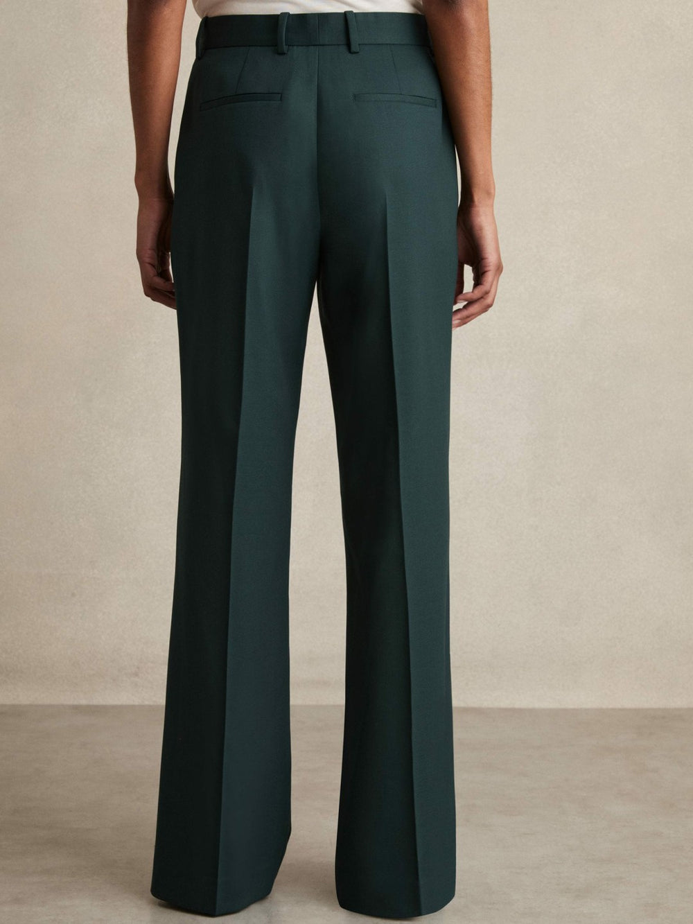 Wool-Blend Wide-Leg Suit Trousers Green | Women