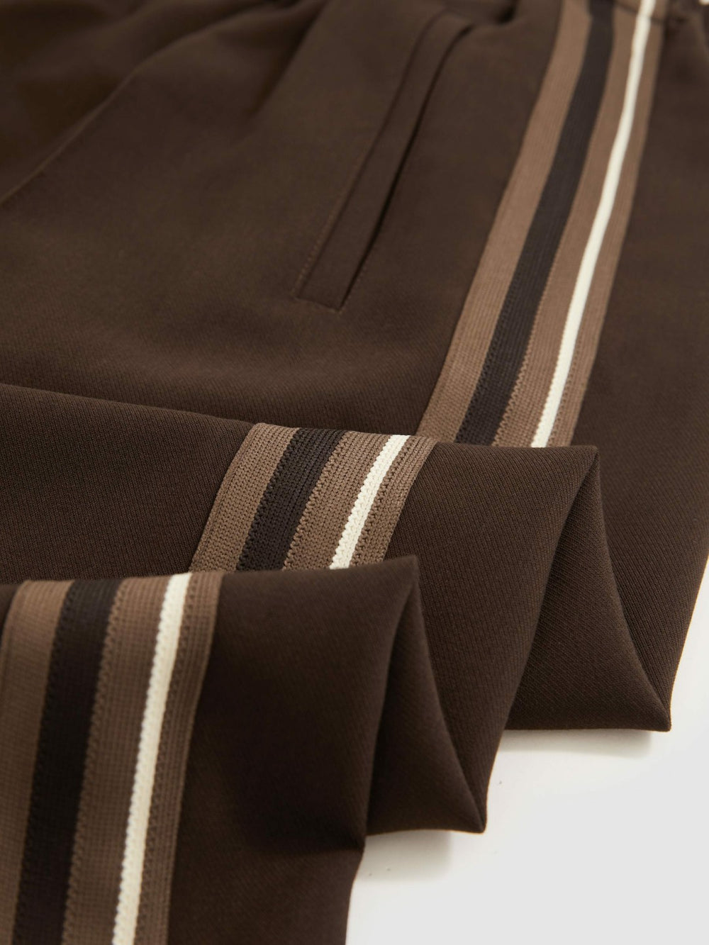Side-Stripe Wide-Leg Trousers Chocolate Brown | Women