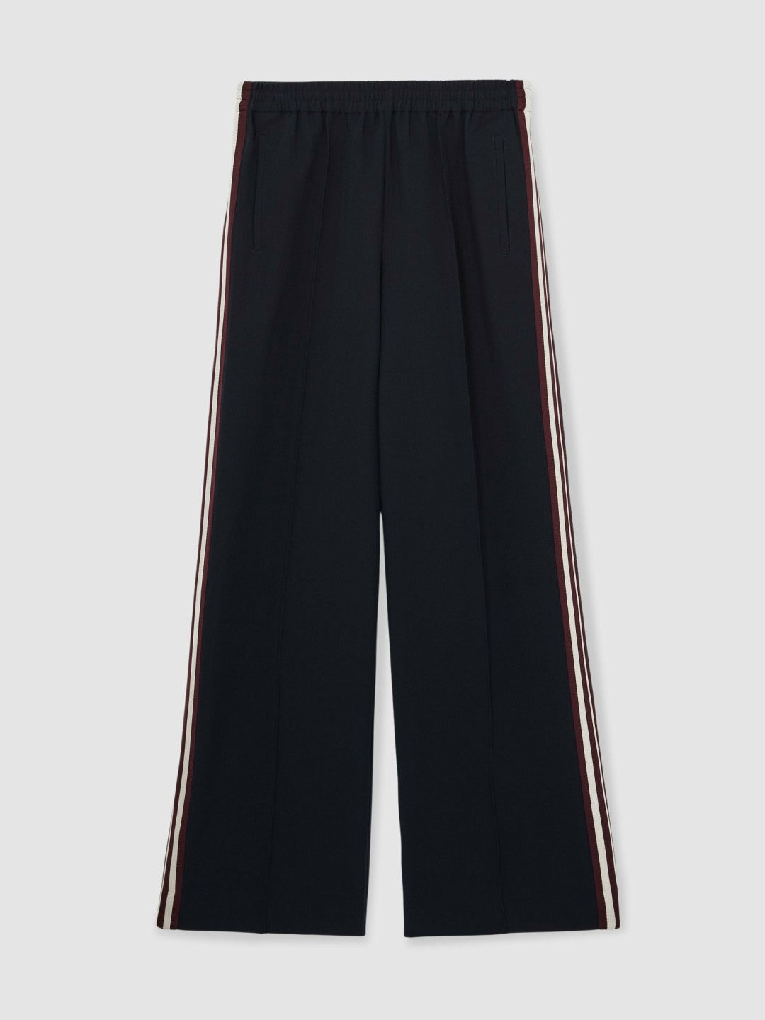 Side-Stripe Wide-Leg Trousers Navy | Women