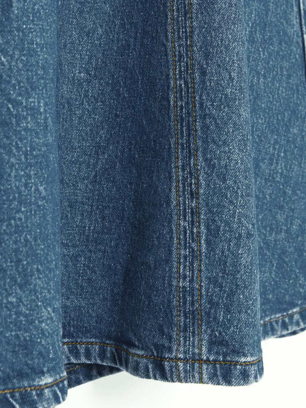Denim Panelled Midi Skirt Indigo | Women