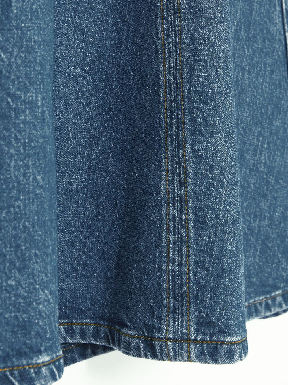Denim Panelled Midi Skirt Indigo | Women