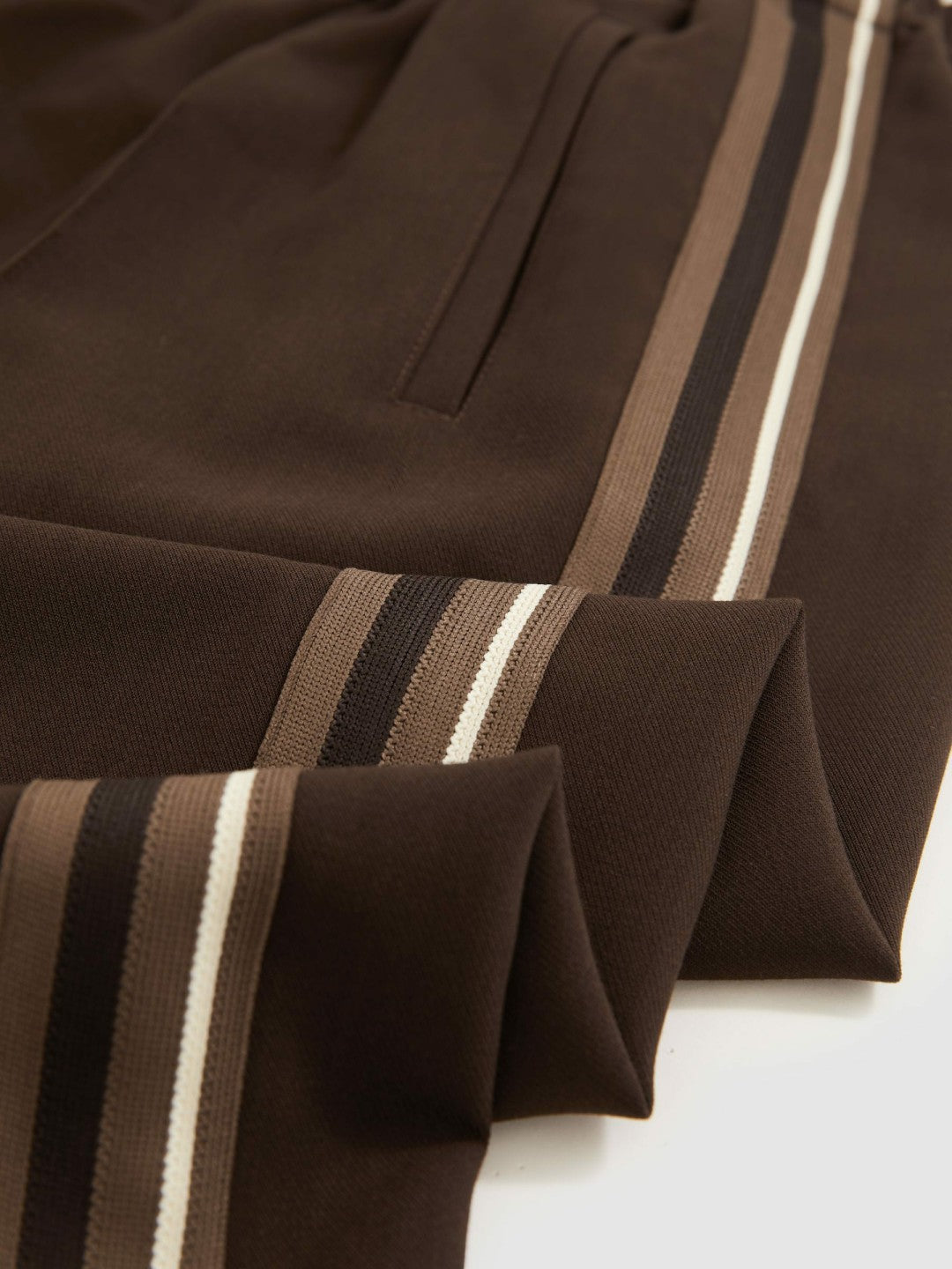 Petite Side-Stripe Wide-Leg Trousers Chocolate Brown | Women