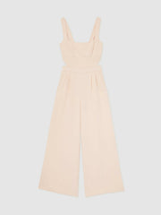 Wide-Leg Cut-Out Jumpsuit Pale Pink | Women