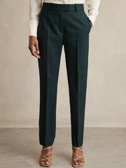 Wool-Blend Slim-Fit Suit Trousers Green | Women