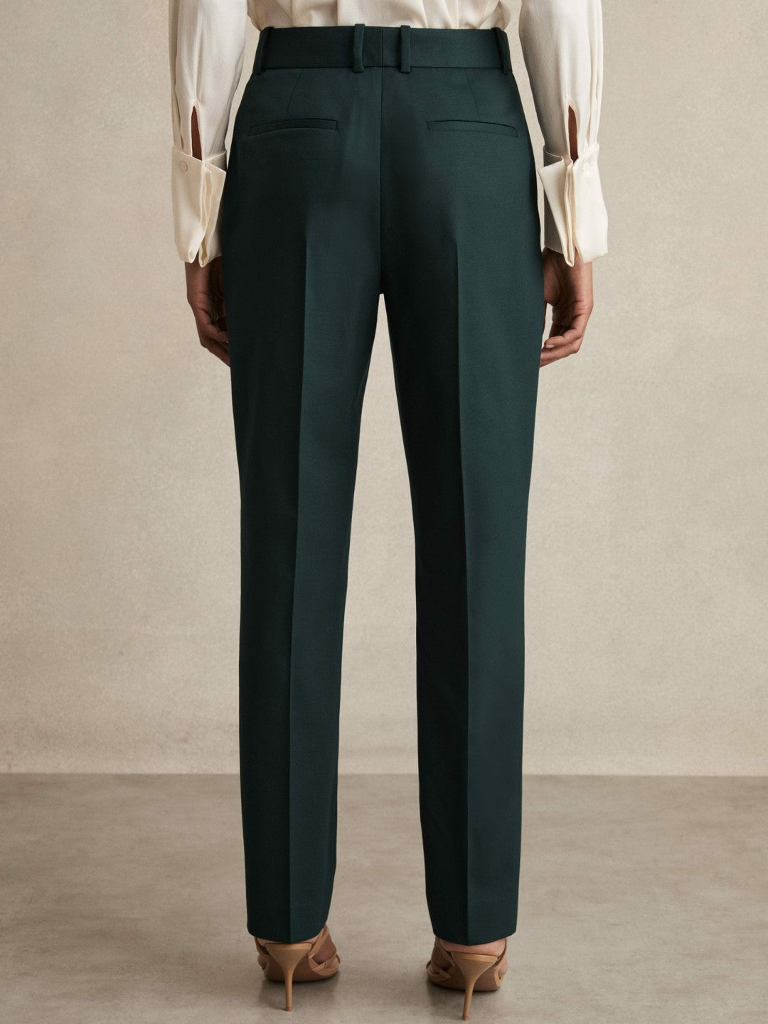Wool-Blend Slim-Fit Suit Trousers Green | Women