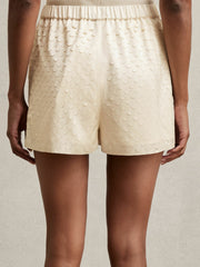 Laser Cut Drawstring Shorts White | Women