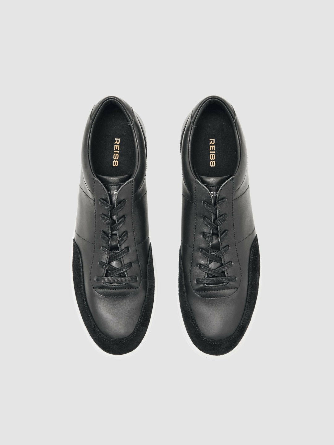 Bonded-Leather Low-Top Trainers Black | Men