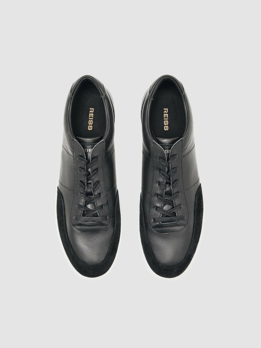 Bonded-Leather Low-Top Trainers Black | Men