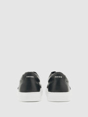 Bonded-Leather Low-Top Trainers Black | Men